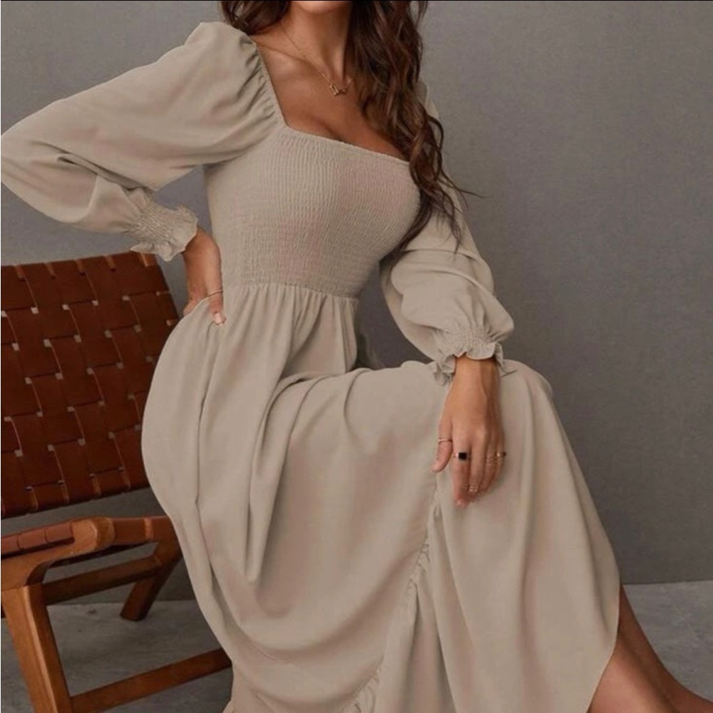 SOLD—Beige photo shoot dress